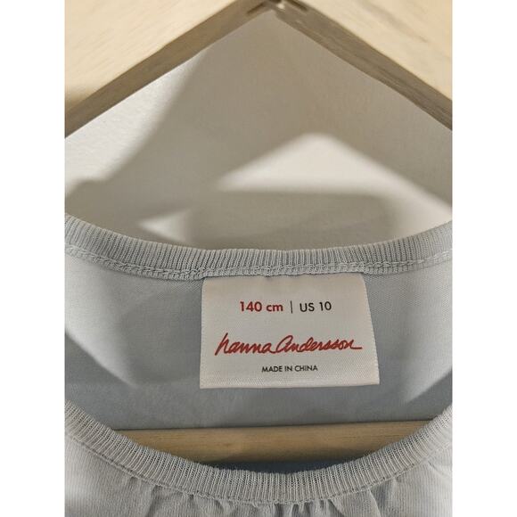 Hanna Andersson Twirl Tier Dress 140 Size 10 Color Block Blue Cotton - Picture 3 of 4